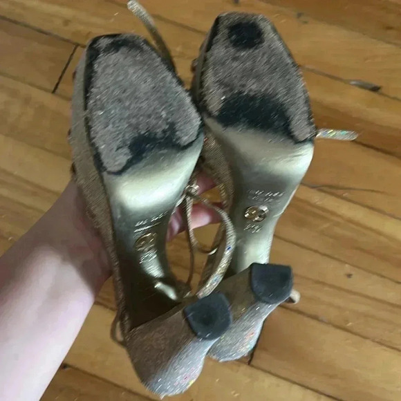 Dolce & Gabbana gold sparkly platform  heels - Picture 5 of 10